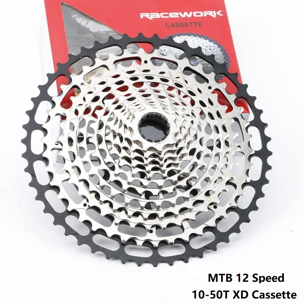RACEWORK-Ultralight-XG-12-Speed-10-50T-Cassette-for-XD-hub-379g-12-Speed-Cassette-with