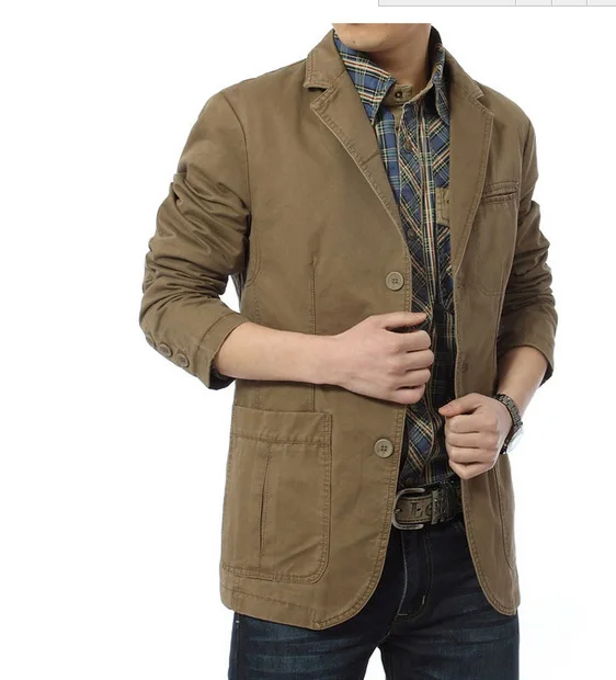 M-4XL Large Size Cotton Fashion Black Casual Loose Mens Jacket Blazer Bomber Jacket Mens and Coats Outwear Suit Jackets Men