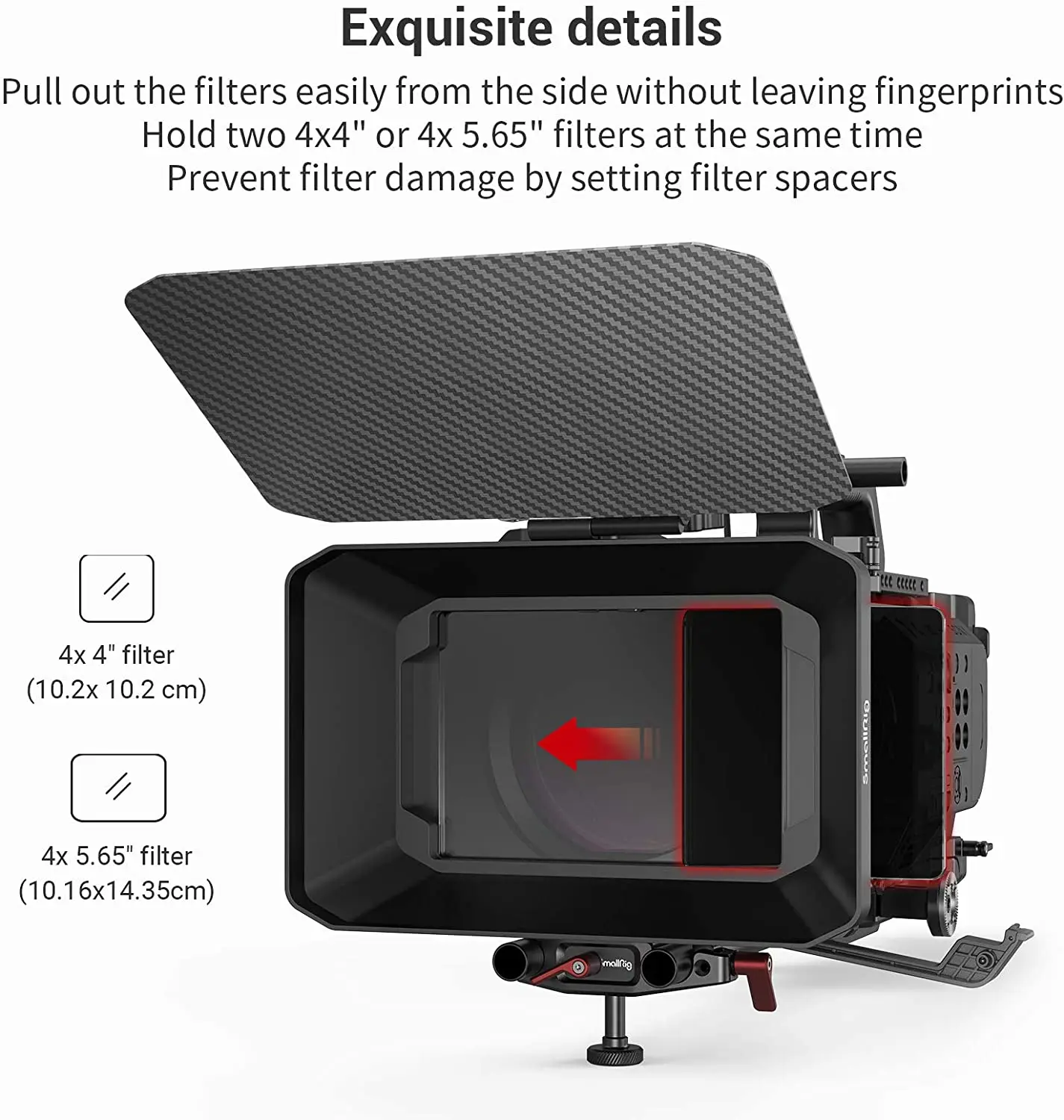 Smallrigカメラ軽量クランプオンマットボックス、カーボンファイバートップフラッグアクセサリー付き2660