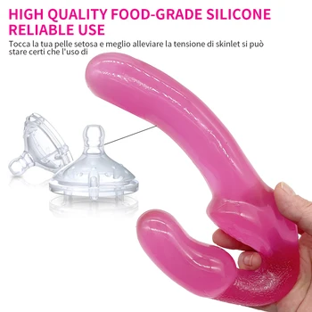 Double Head Dildo for Lesbian Strapless Strapon Dildo Strap on Jelly Dildo Couples G Spot Vagina Anal Massage Sex Toys for Women 4