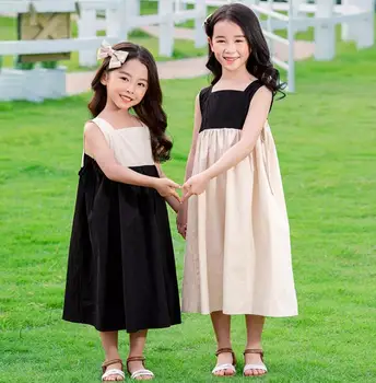 

2020 Korea Style Girls Vest Dress Patchwork Fashion Summer Girls Dresses 2-7 Years PP614