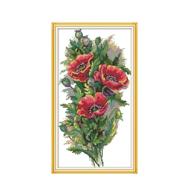 A bunch of flowers cross stitch kit aida 14ct 11ct count print canvas stitches embroidery DIY handmade