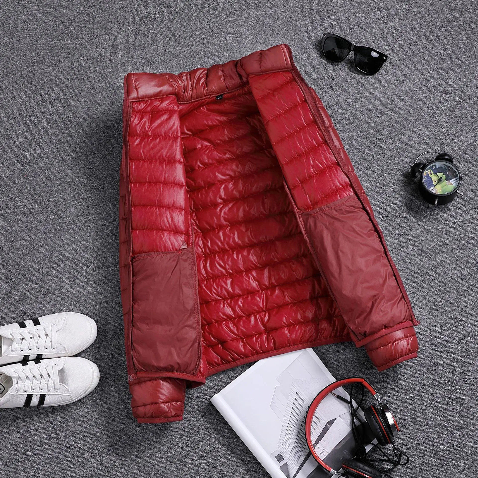 Тонкий пуховик, женское повседневное пальто со стоячим воротником, приталенный светильник большого размера, Короткий Мужской и женский универсальный стиль