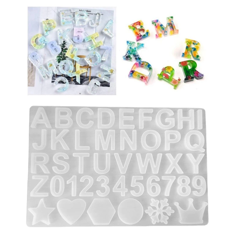 

Crystal Epoxy Resin Mold Alphabet Letter Number Pendant Casting Silicone Mould DIY Crafts Jewelry Making Tools