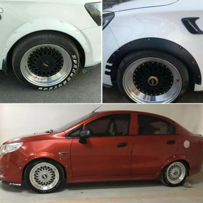 4 шт. высококачественный черный Универсальный гибкий расширитель крыла автомобиля очень широкий корпус колеса арки
