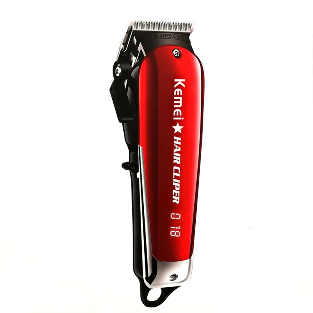 Máquina de Cortar Aparador de Pêlos sem Fio Kemei Cabelo Profissional Elétrica Display Led Lâmina Aço Carbono Cabeleireiro 2 aparador de pêlos sem fio display led
