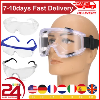 

2pcs CZ US Stock Safety Goggles Protective Glasses Labor Dust Proof Anti Fog Transparent Isolation Eye Mask 2 Pcs for Men Women