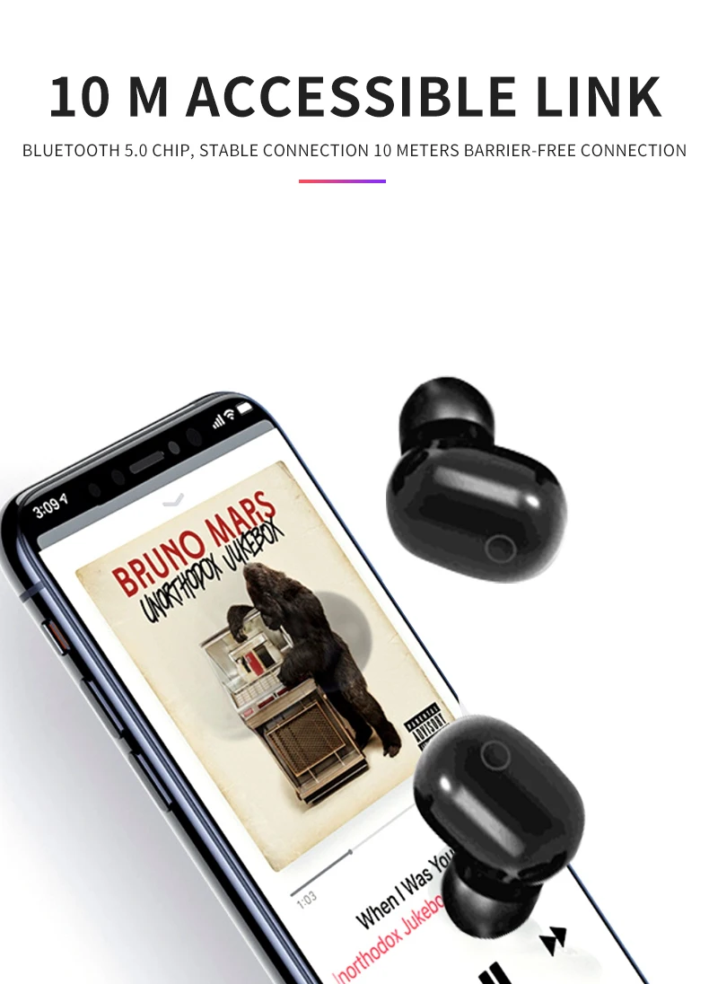 Беспроводные Bluetooth наушники V5.0 светодиодный дисплей Touch TWS Беспроводные наушники с внешним аккумулятором гарнитура с микрофоном Bluetooth наушники