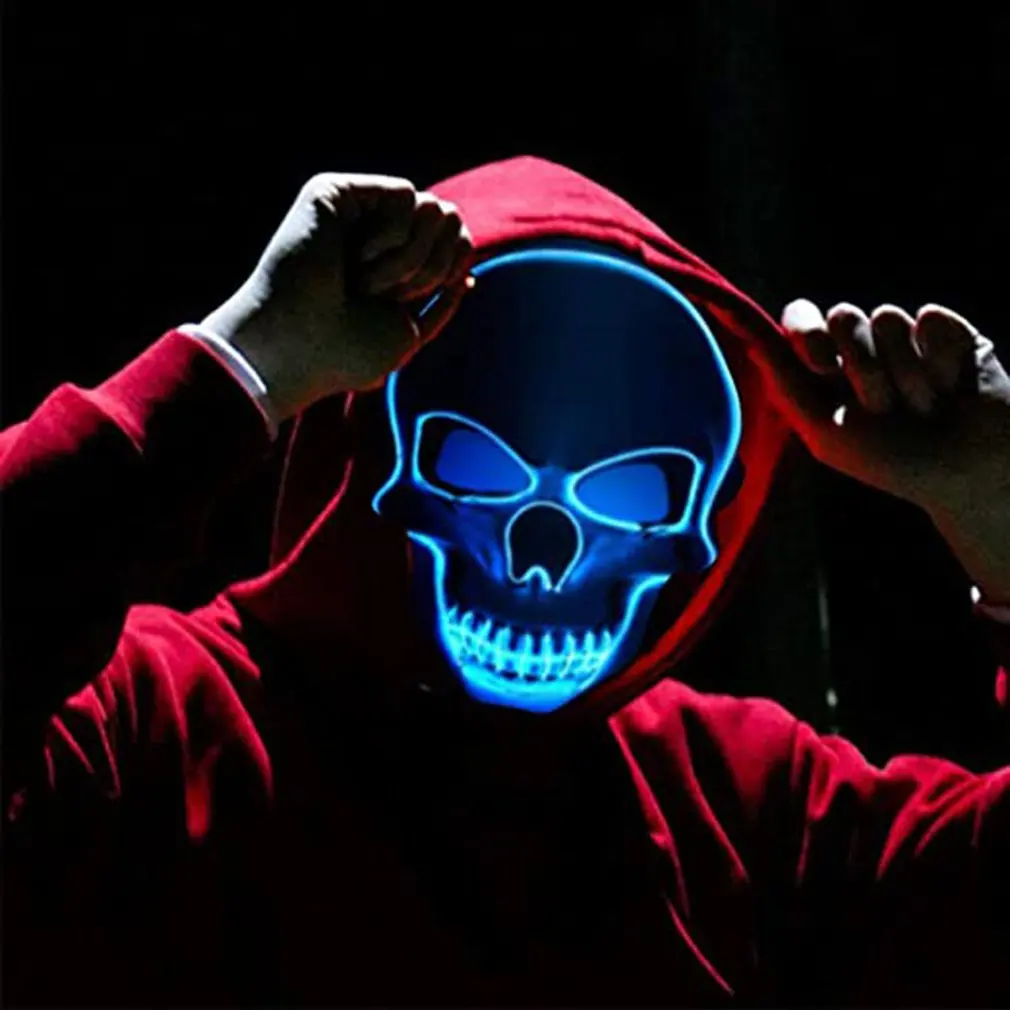 

Halloween LED Mask Purge Masks Election Mascara Costume DJ Party Light Up Masks Glow In Dark 10 Colors (Without Batteries)