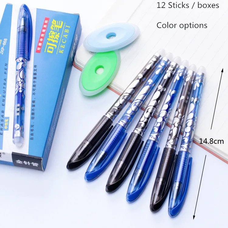 

12Pcs Erasable Pen Set Washable handle Blue Black Color Ink Writing Ballpoint Pens for School Office Stationery Supplies