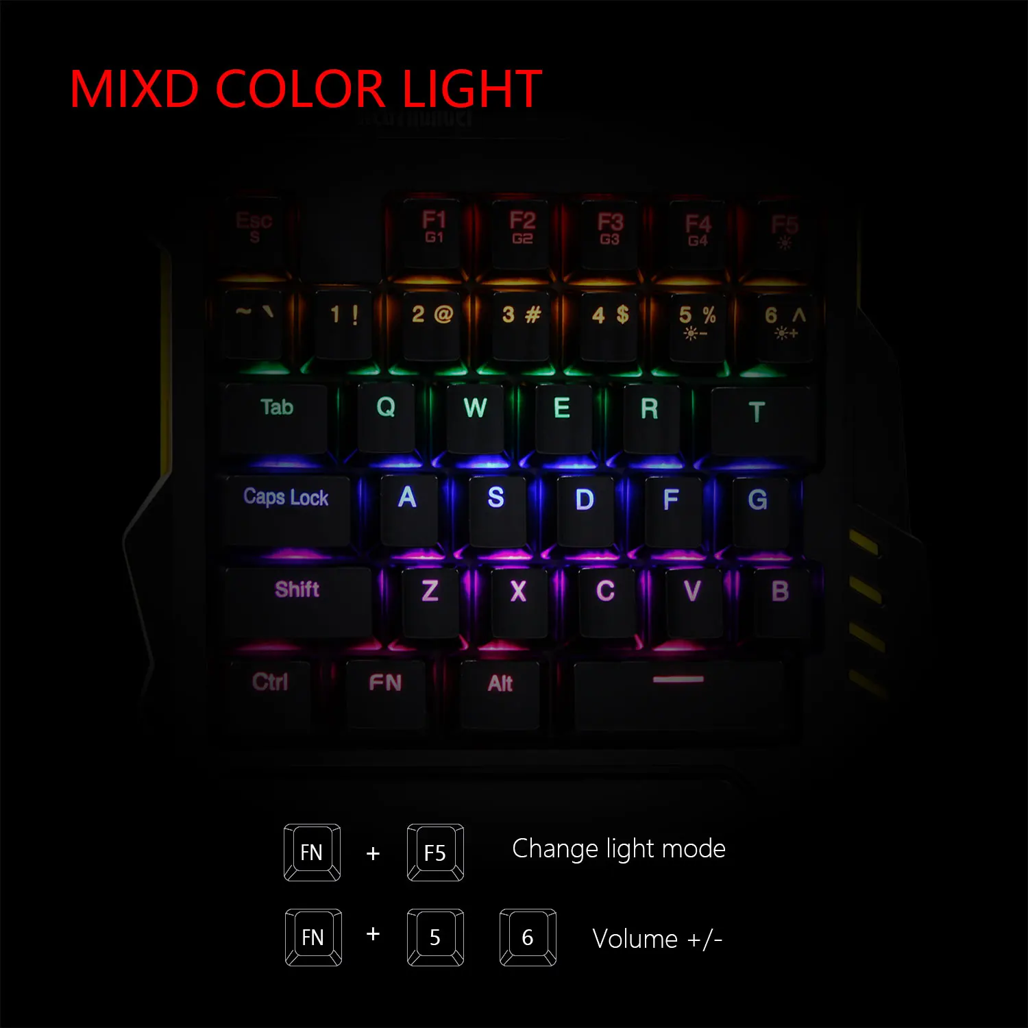 keyboard desktop RedThunder One-Handed Mechanical Gaming Keyboard RGB Backlit Portable Mini Gaming Keypad Game Controller for PC PS4 Xbox Gamer portable computer keyboard