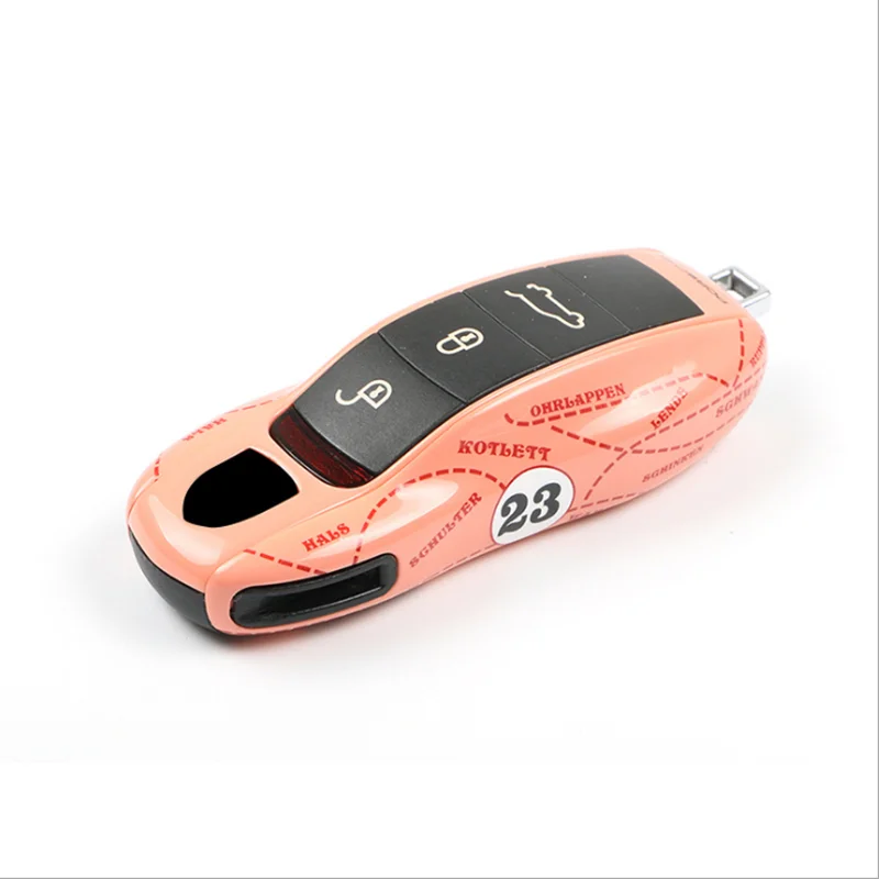 Mando a distantcia llave para Porsche Boxster Caiman 911 Panamera Cayenne Macan cubierta modificada llave carcasa Rosa cerdo seri