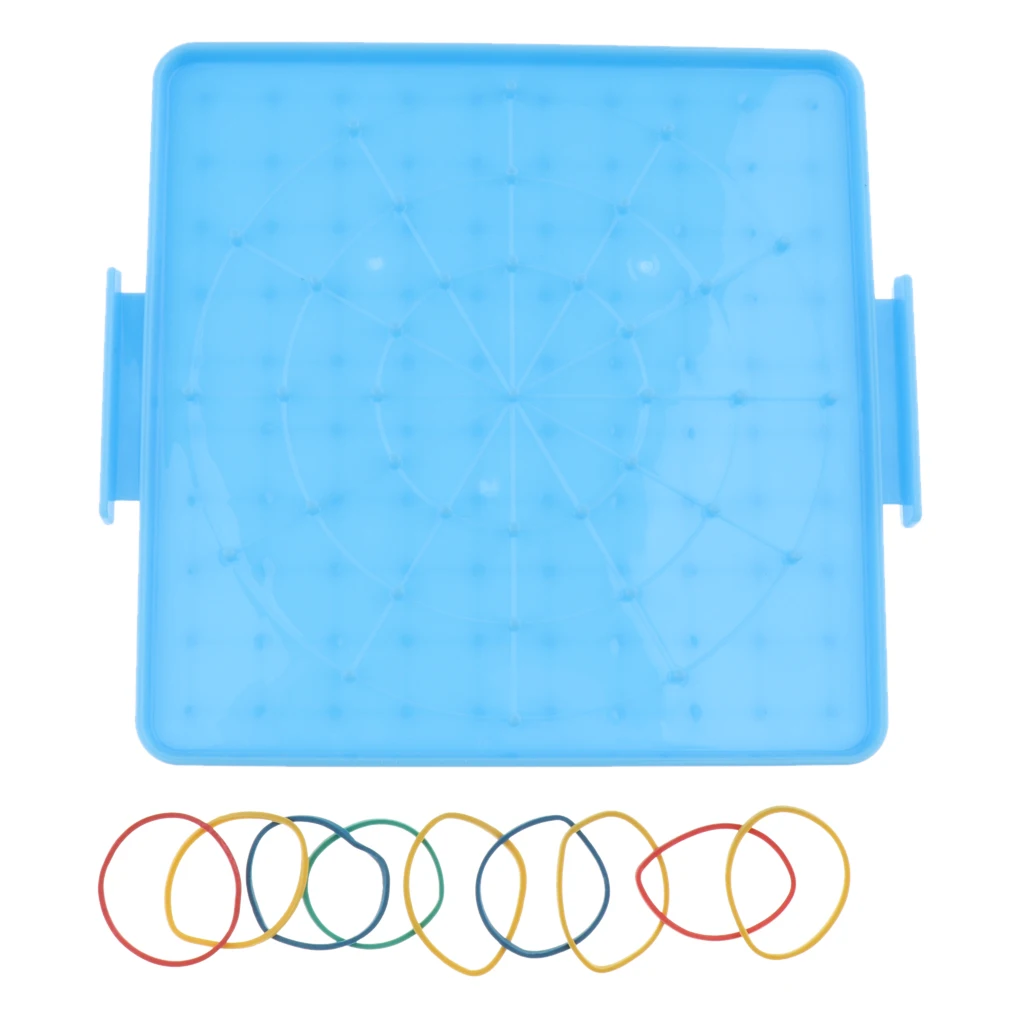 Montessori Geoboard Mathematical Board with Rubber Bands for Kids Graphical Educational Toys Early Development Toy