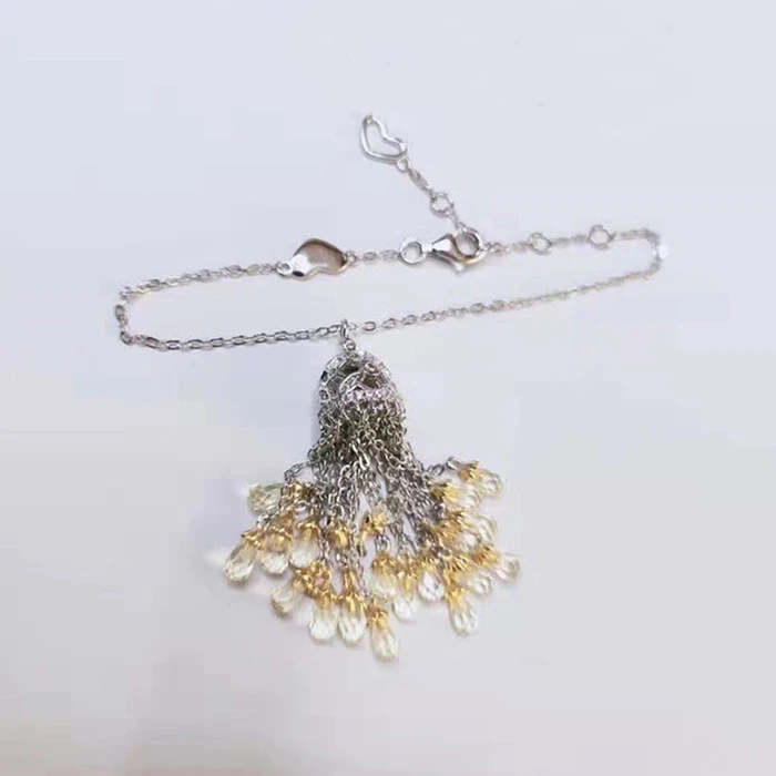 Дизайнерская мода 925 стерлингового серебра ювелирные изделия 3A кубического циркония браслет для вечеринки - Окраска металла: Yellow