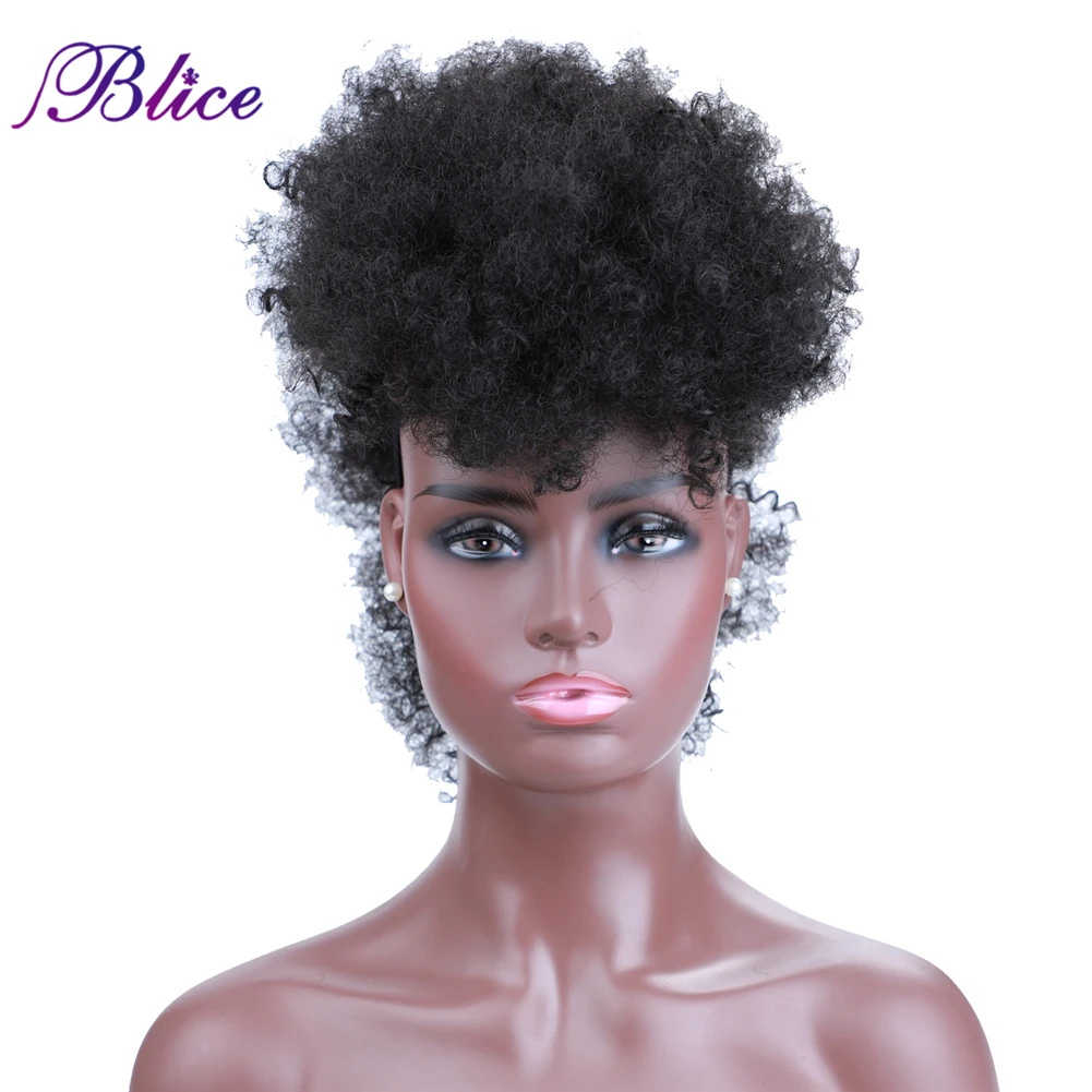 Blice синтетические высокие шиньоны короткие кудрявые накладные волосы Mohawk с