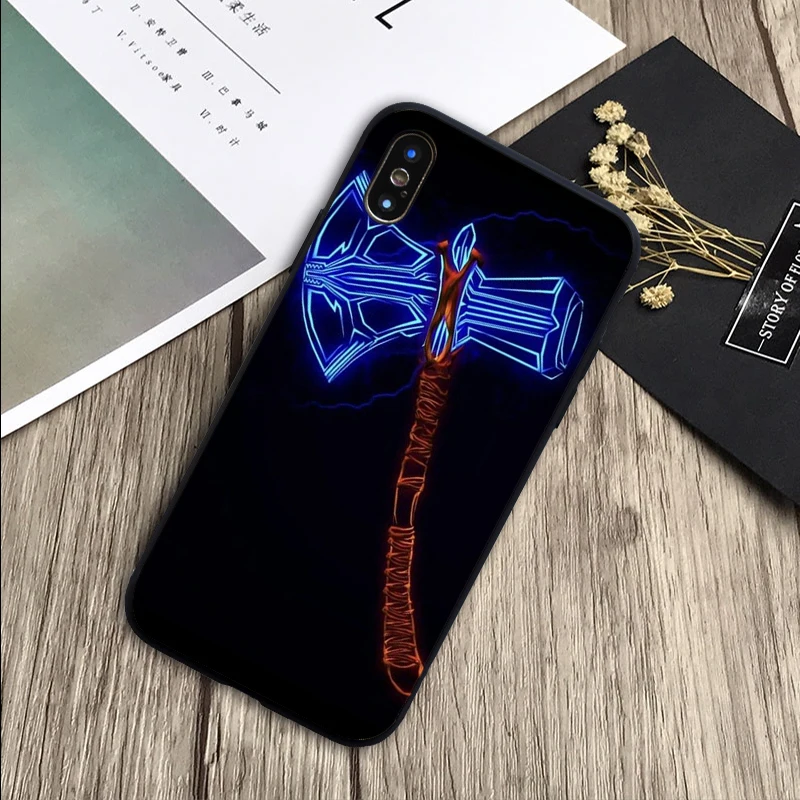 Thor Чехлы Marvel мягкий силиконовый черный ТПУ Телефон чехол для iPhone 6 6plus 7 8 plus 5 5S SE X XR XS Max