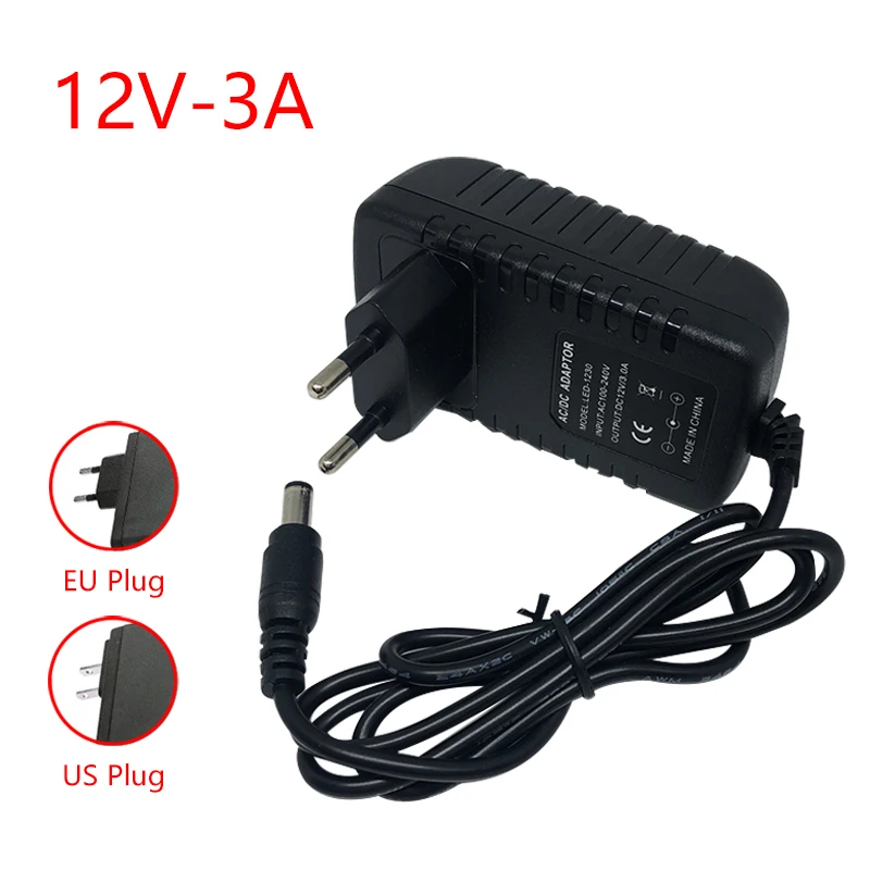 12V Power Supply 5V 6V 8V 9V 12V 13V 24V 1A 2A 3A Power Supply 12 V Volt Switching Transformers Power Adapter 220V AC to DC 12 V