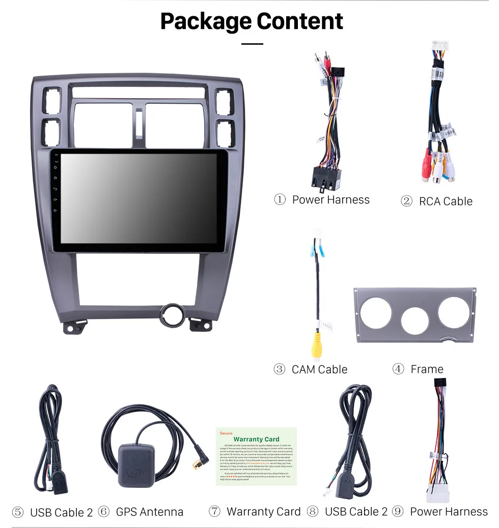 Perfect Seicane 10.1" Android 8.1/9.0 Car Stereo 2Din 1+16GB Bluetooth Radio Player For 2006-2013 Hyundai Tucson LHD GPS Navi Quad Core 16