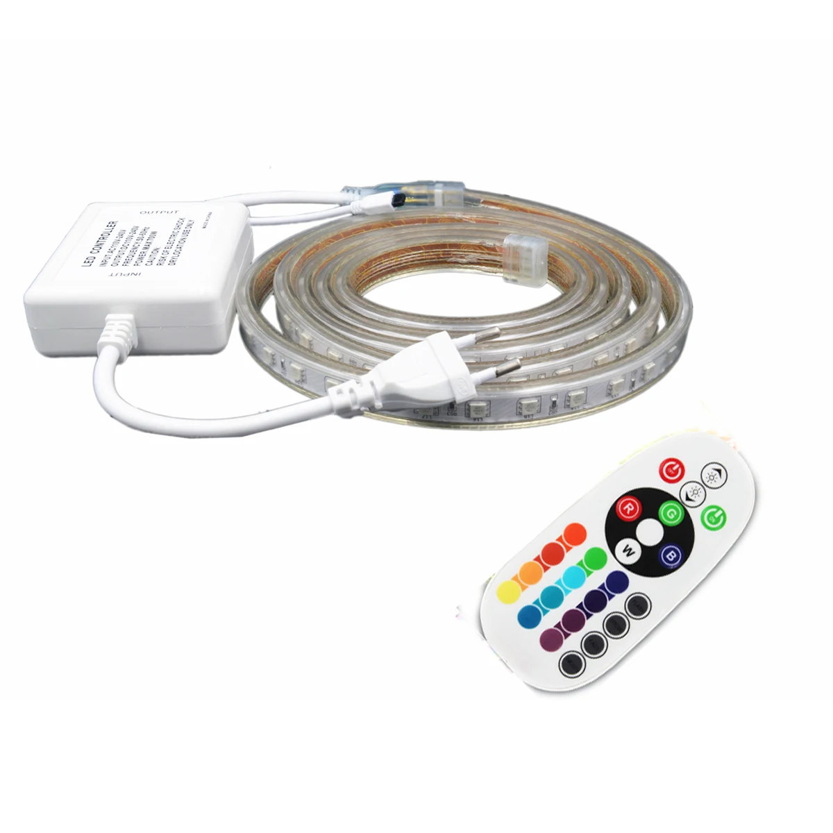 220V Светодиодные ленты светильник RGB SMD 5050 Светодиодная лента с дистанционным управлением Водонепроницаемый гибкий неоновый светодиодный светильник s для дома и улицы украшения комнаты лампа