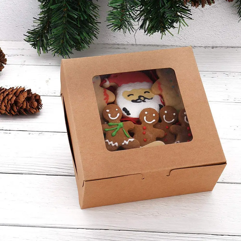 

2/4/6 Holes Cupcake Packing Box Muffin Box Biscuit Paper Kraft Packaging Chocolate Baking Box Tools Cake Box Pastry K0G8