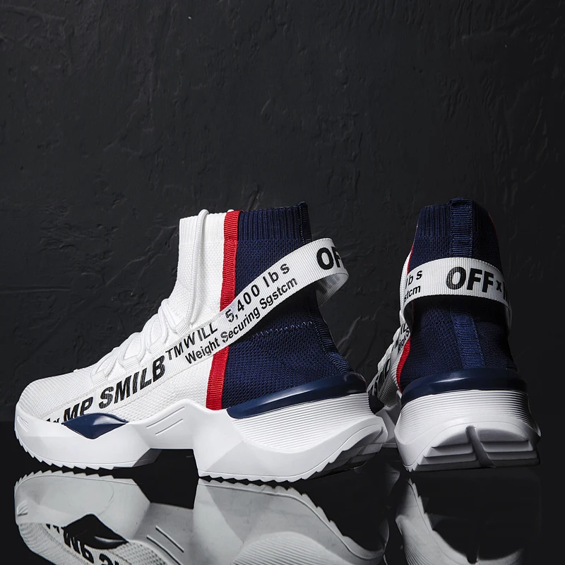 

2020 High Top Walking Shoes for Men Outdoor Breathable High Ankle Training Running Shoes Mens Lightweight Comfortable Sneakers