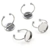 8/10/12mm/20 mm No Fade Stainless Steel Adjustable Ring Settings Blank/Base,Fit 8-20mm Glass Cabochons,Buttons;Ring Bezels ► Photo 3/5