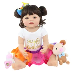 55 см полный Силиконовый Reborn Baby Doll игрушка новорожденная принцесса малыш живые Младенцы Реалистичная Bebe Классическая Boneca Bathe игрушка для