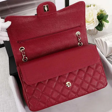 Luxury Handbag Bag For Women Genuine Leather Shoulder Bags Top Quality Fashion Design Lady's Crossbody Quilted Flap Bag Purse - Цвет: wine red gold