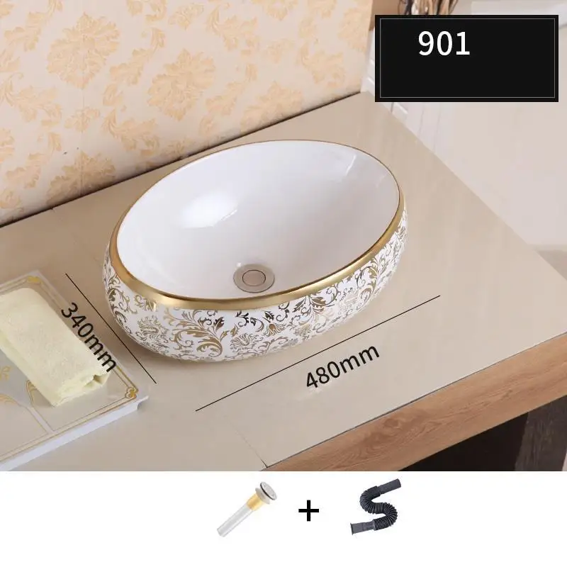 Version U Lavatorio Wastafel Pia Para Banheiro Salle De Bain Wasbak Vessel Bowl Black Sobre Encimera Bathroom Basin Lavabo Sink Washbasin - Цвет: Version U