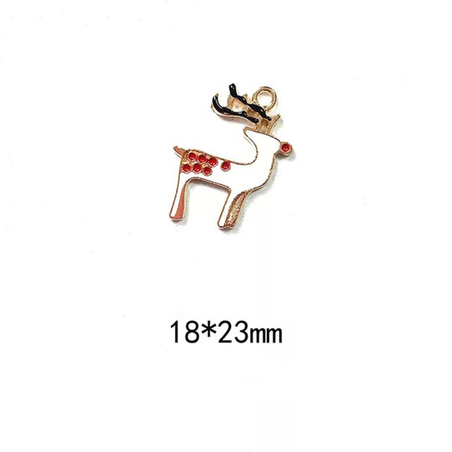 Christmas Mini Dripping Oil Enamel Charms Pendant for Jewelry Making Bracelets Earrings Pendant DIY Accessories