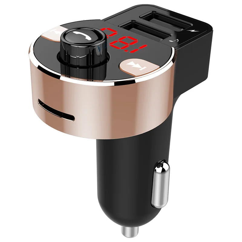 HK203 автомобильный комплект громкой связи, беспроводной Bluetooth, fm-передатчик, ЖК-дисплей, Автомобильный MP3-плеер, USB зарядное устройство, fm-модулятор, автозапчасти, голосовая трансляция - Color Name: pink