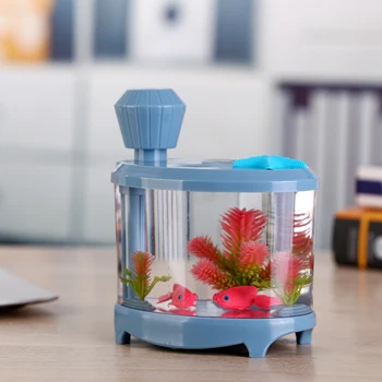 

Creative Fish Tank Humidifier Household Mini USB Ultrasonic Air Humidifier Beautiful Night Light DC5V 460ML Aroma Oil Diffuser