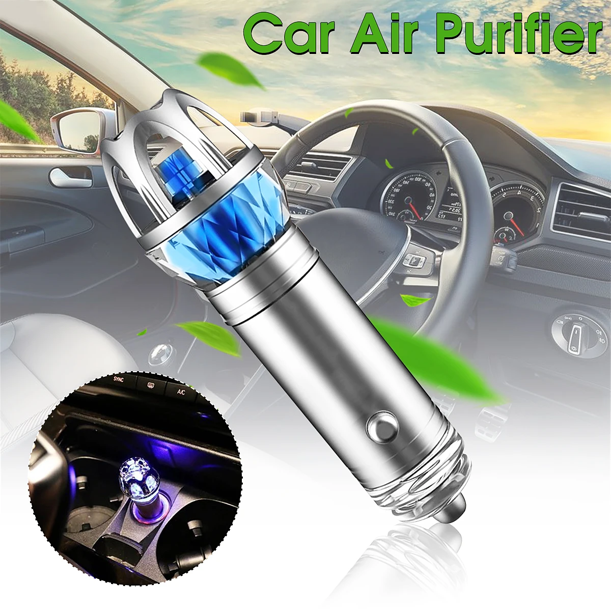 

Car Air Fresher Auto Air Ionic Purifier Oxygen Bar Ozone Ionizer Cleaner Car Cigarette Lighter Adaptor Air Cleaner