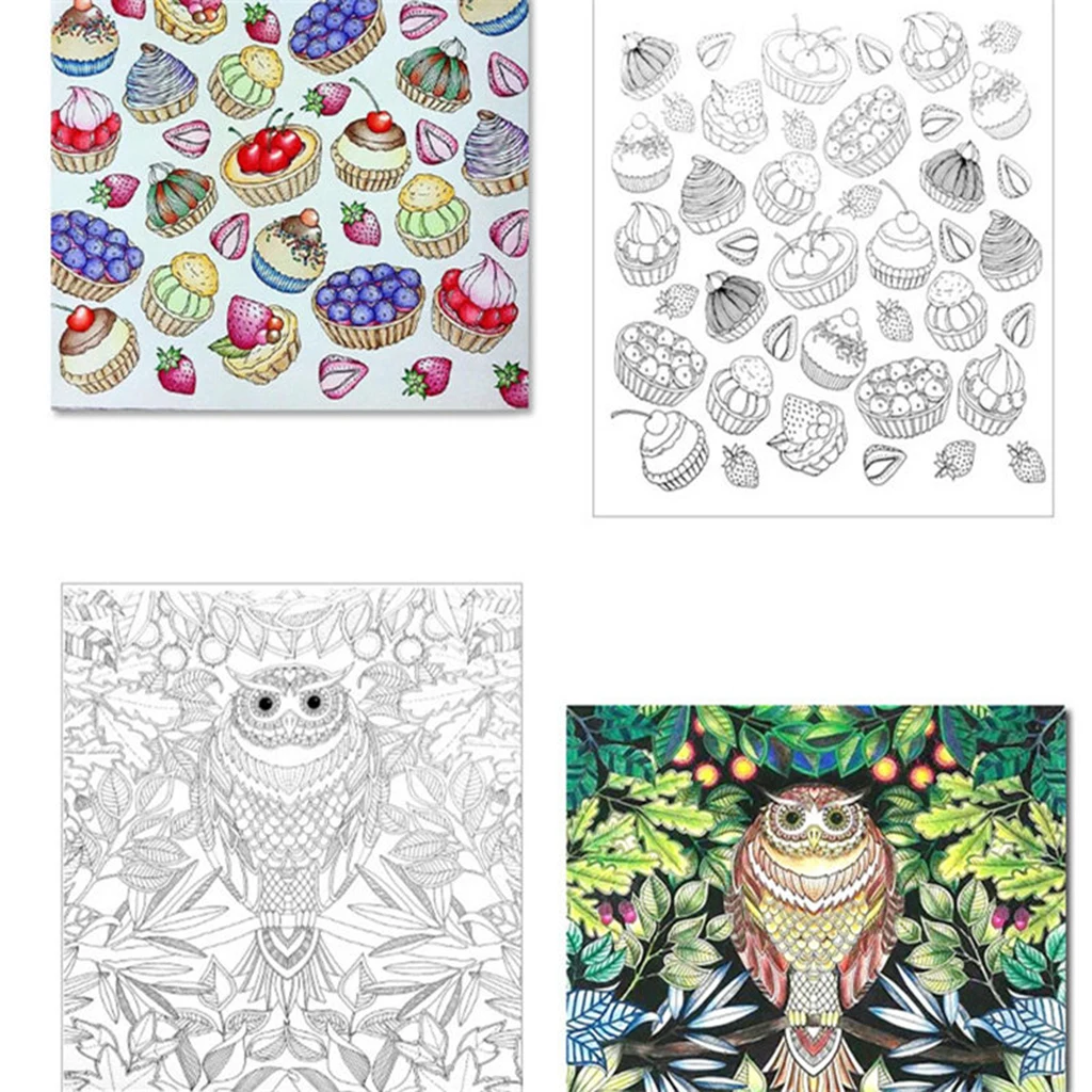 An Coloring Book  Kids Adult Stress Relief Activity Drawing Books Colour Therapy