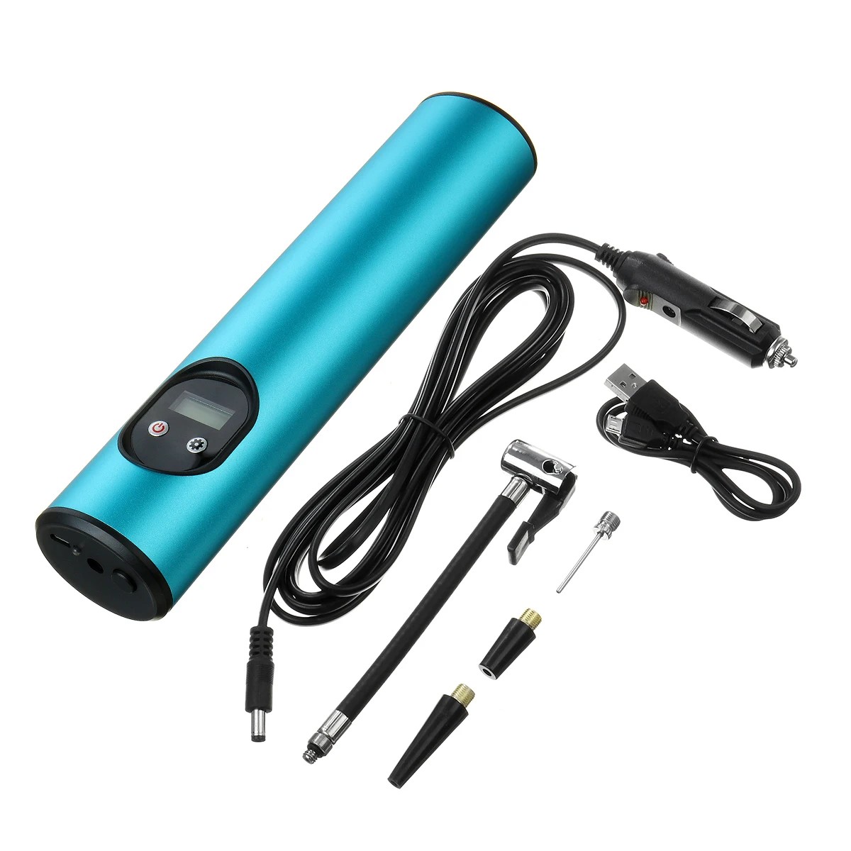 Blue 20L/мин 12V 150PSI Fineed/Коллекция Портативный USB интерфейс воздушный компрессор насосы для автомобиля с ЖК-дисплей дисплей для мини-камера для автомобиля мотоцикла шины Мячи 6000mA - Название цвета: Blue
