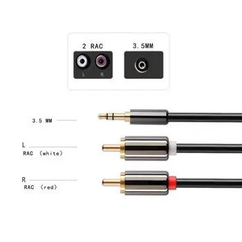 

1M RCA To 3.5mm Audio Cable Adapters Audio Auxiliary Stereo Splitter Cable Accessories For Mobile Phone Earphone Speaker TXTB1