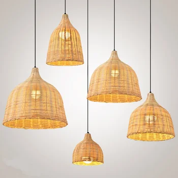 

New Southeast Asia pendant lamp Japanese style pendant lights E27 lights LED bulb lighting Wicker lights Rattan Pendant lamp