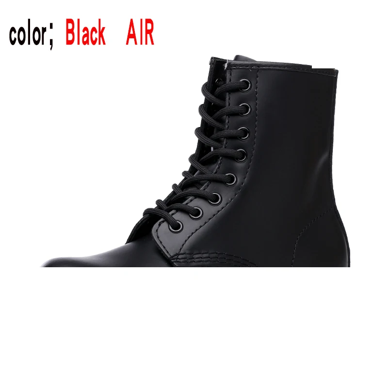 Black Air Мужские кожаные ботинки; мужские зимние плюшевые ботинки; Теплая обувь; Мужские Зимние ботильоны; удобные рабочие ботинки; chaussure Homme - Цвет: Black Air
