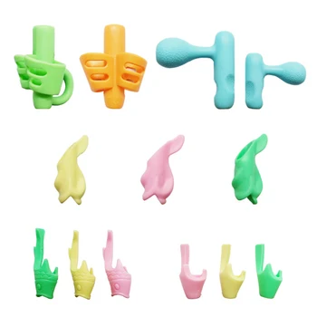 

Silicone Pen Holder Silicone Baby Learning Writing Tool Correction Device Pencil Set Stationery for Students 13 Piece Set Gift