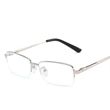 Новые унисекс полурамки деловые повседневные дикие голубые легкие очки металлические TR компьютерные очки ретро квадратные плоские зеркальные легкие очки