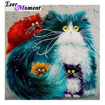 

Ever Moment Painting By Diamond Cat Animal Cartoon Mosaic Full Square Resin Drills Child Hobby DIY Handicrafts Decoration 4Y1081