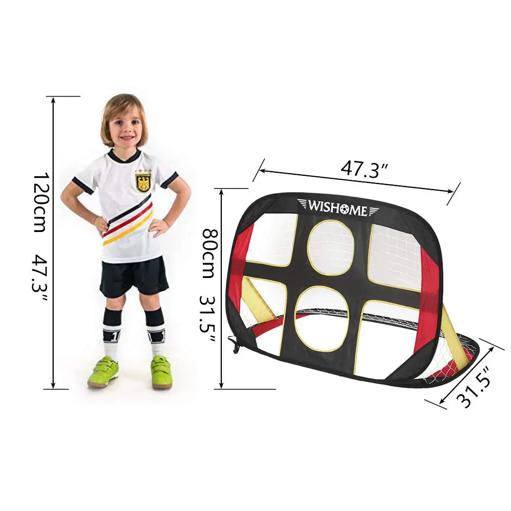 WISHOME складные футбольные цели для двора детей футбольная сетка всплывающие портативные футбольные ворота с сумкой для переноски наружной внутренней игрушки