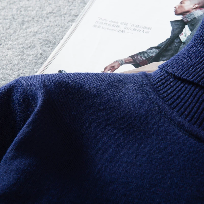 Casual Men's Knitted  Cashmere Pullover Men 2019 New Fashion Turtleneck Thin Sweater Autumn Mens Sweaters Tops