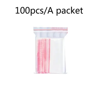 

100PCS/SET Durable Use Transparent Jewelry Ziplock Zip Zipped Lock Reclosable Plastic Poly Clear Bags Storage Bag