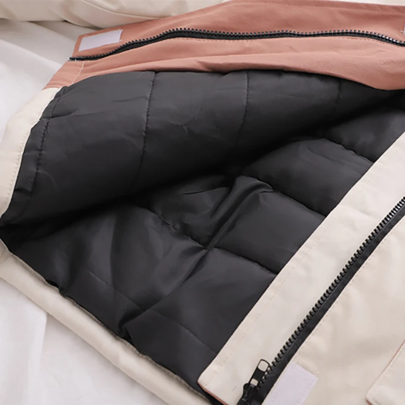 Harajuku Autumn winter women's clothing Coat Parkas casual loose Hooded Solid color Big pocket Thick Warm Outwear