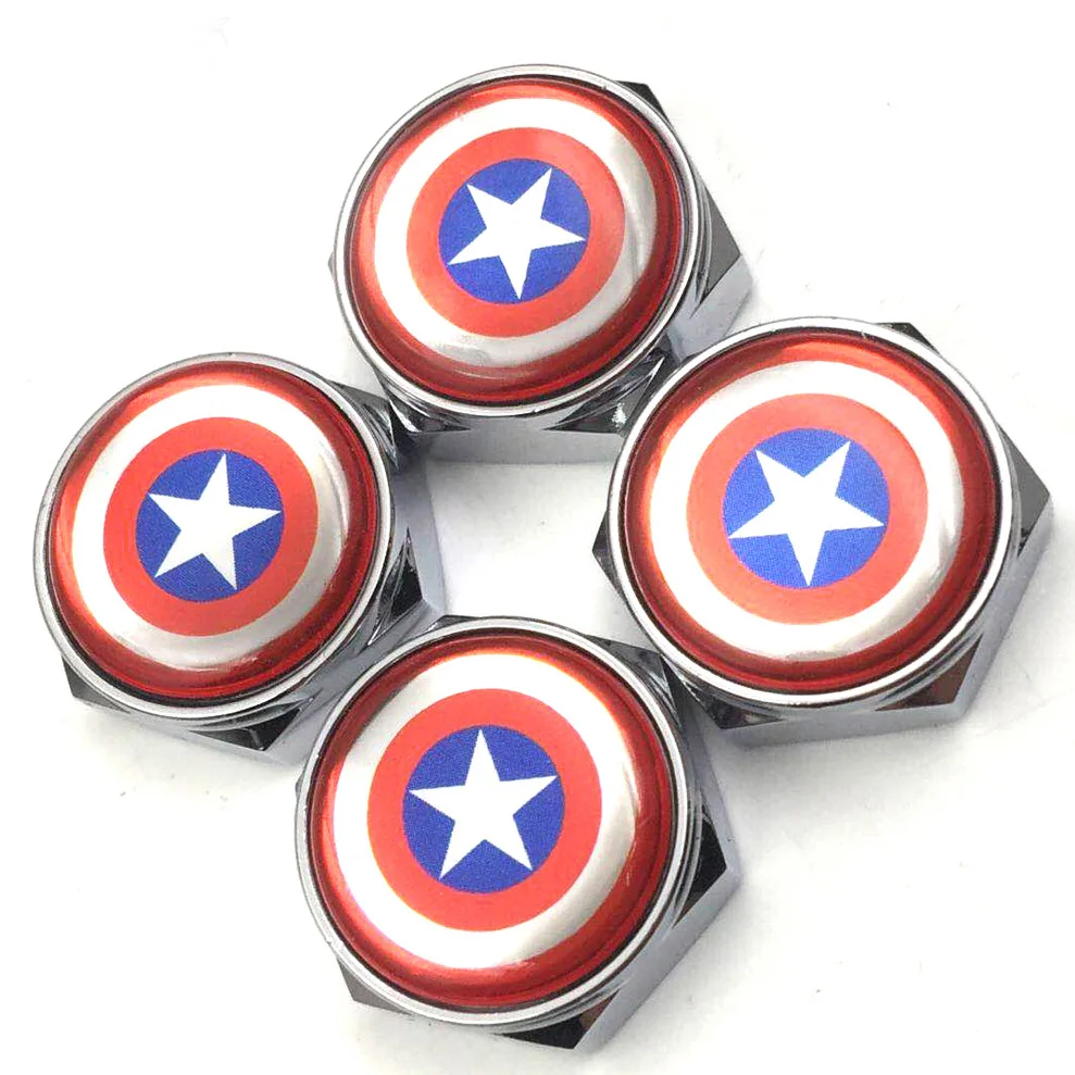 

Gzhengtong 4Pcs /set License plate Aluminium Alloy nuts and screws For BMW Mini Caps Emblem Decal for Captain America Logo