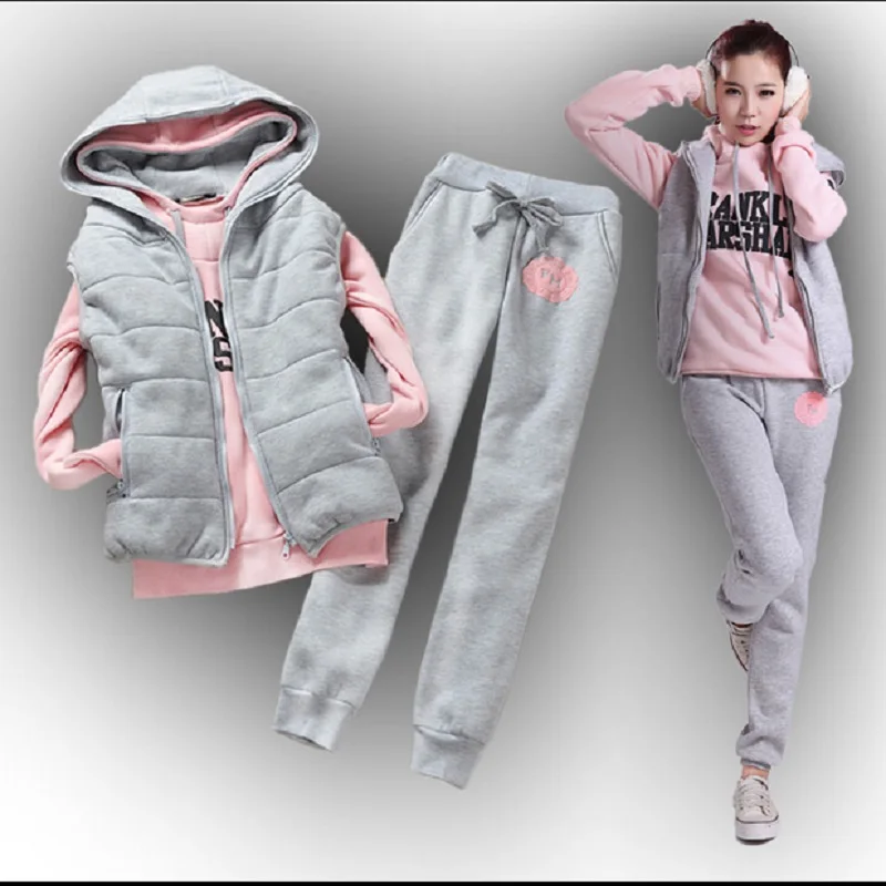 Autumn and winter new Fashion women suit women's tracksuits casual set with a hood fleece sweatshirt three pieces set new under hood light switch with rezistor 05026211aa for jeep grand cherokee chrysler 2007 2020 dodge journey