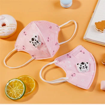 

10/20pcs Kids Cute Cartoon Print Protective Masks Non Woven Fabric Anti-Dust Mask With Breathable Valve Face Respirator FL50