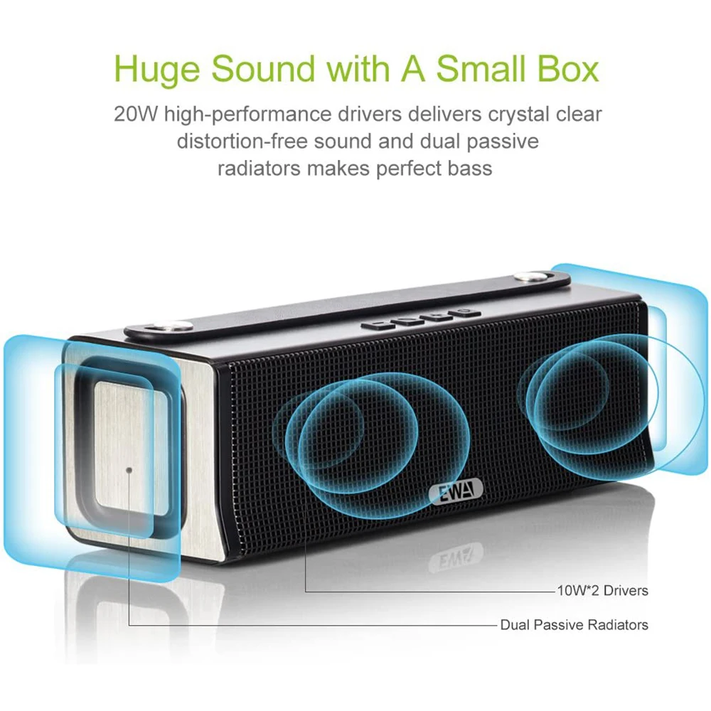 EWA D560 Bluetooth Speaker Dj 20W Drivers and Two Passive Subwoofers, High Power Big Sound and Bass Wireless Portable Speaker EWA D560 Bluetooth Speaker Dj 20W Drivers and Two Passive Subwoofers, High Power Big Sound and Bass Wireless Portable Speaker
