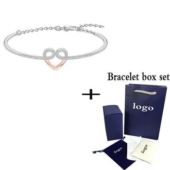 

SWA 2019 Fashion Classic New MY HERO Bracelet Romantic Wild Gold Circle Heart Pattern Crystal Lady Bracelet Wedding Jewelry Gift